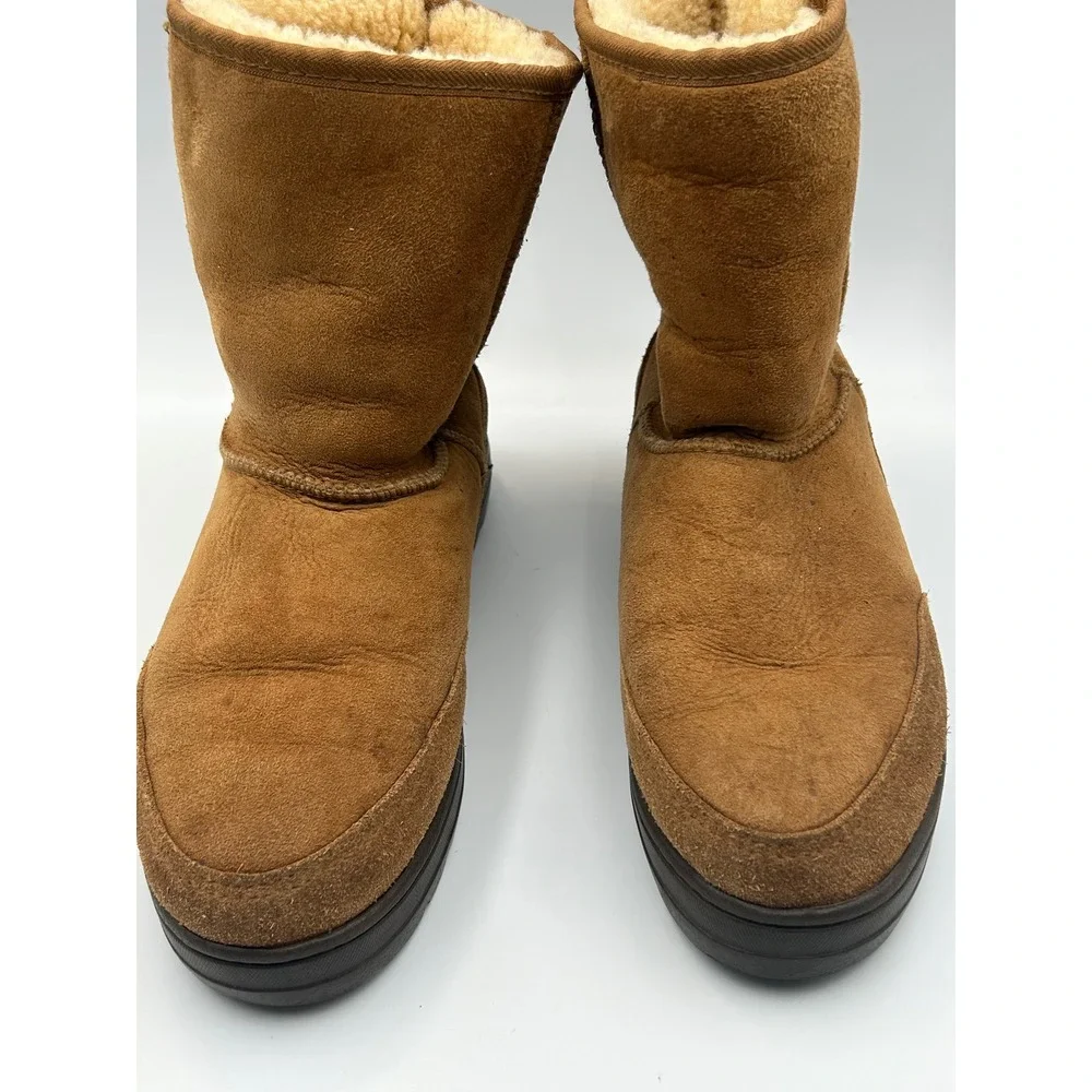 UGG Australia Ultra Short Womens 9 Chestnut Tan Sheepskin Boots Made in NZ 5225